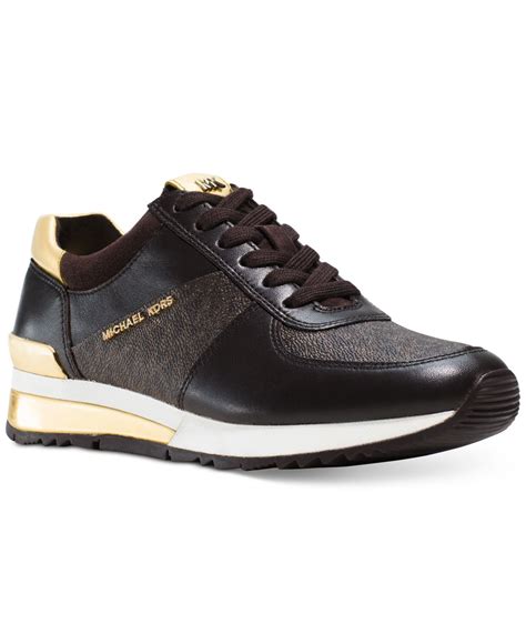 michael kors allie trainer black leather|Michael Kors allie stride size.